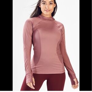 Fabletics Long-Sleeve Performance Activewear Top Pull-Over Dusty Rose Sz XXL